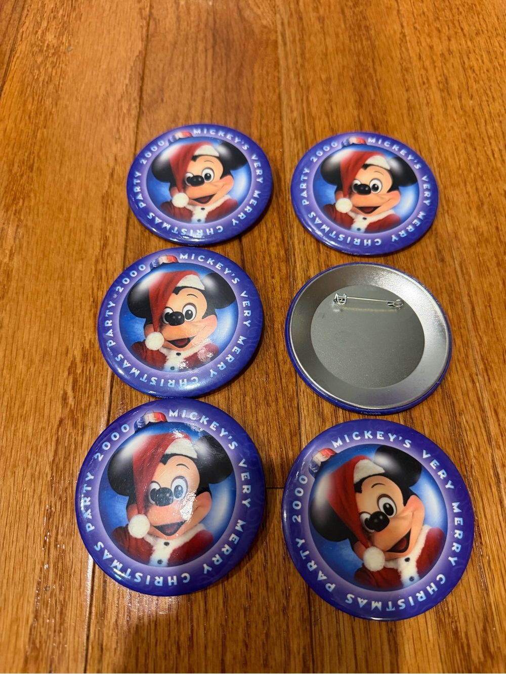 Mickey’s Very Merry Christmas Party 2000 Buttons (6 available)